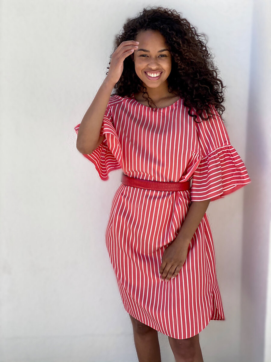 STILLKLEID JULIA ROT WEISS XS