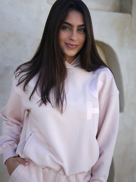 TGTHER CROPPED HOODIE POWDER L