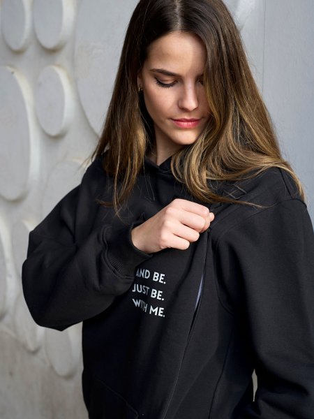 STILLPULLOVER MIT KAPUZE LISA SCHWARZ M