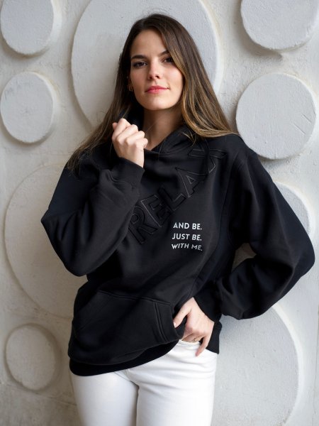 STILLPULLOVER MIT KAPUZE LISA SCHWARZ M