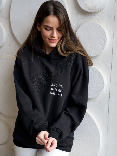 STILLPULLOVER MIT KAPUZE LISA SCHWARZ M